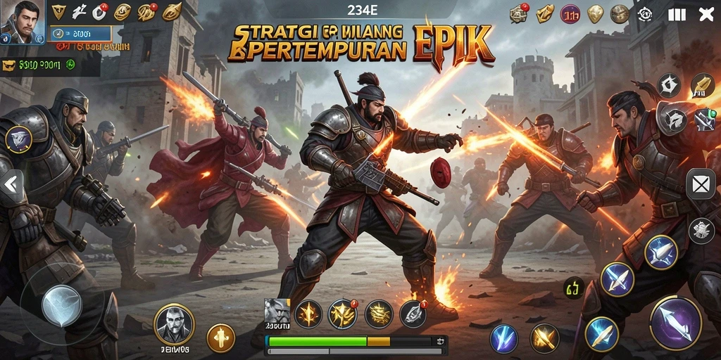 Gameplay menegangkan dalam <strong>234E</strong> dengan pertempuran strategis.
