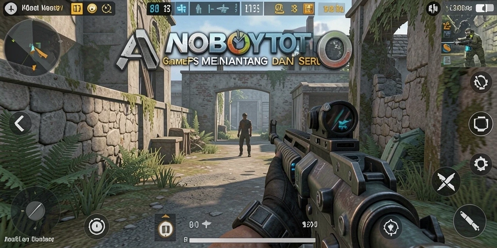 Screenshot gameplay ANOBOYTOTO menampilkan aksi tembak-tembakan mendebarkan.