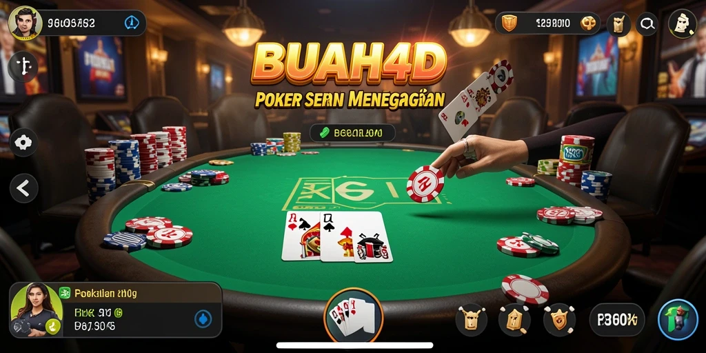 Tampilan gameplay Poker BUAH4D yang seru dan menarik.