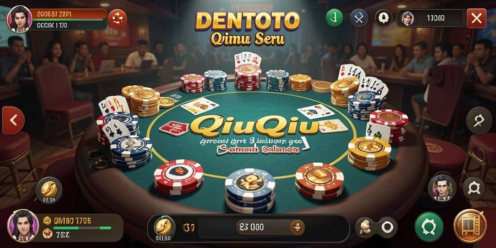 Gambar menunjukkan gameplay seru DENTOTO dalam permainan QiuQiu.