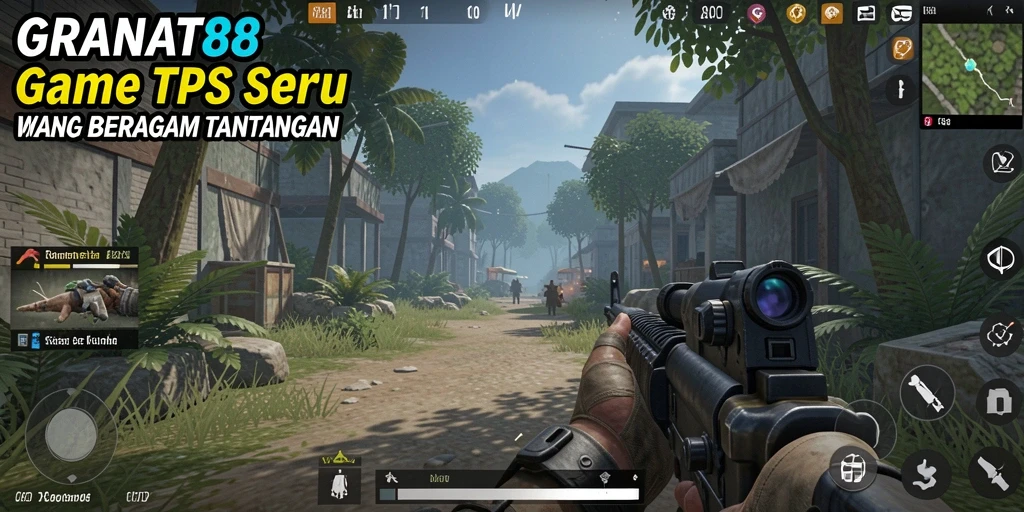 Screenshot utama GRANAT88 menampilkan aksi seru dalam game TPS.