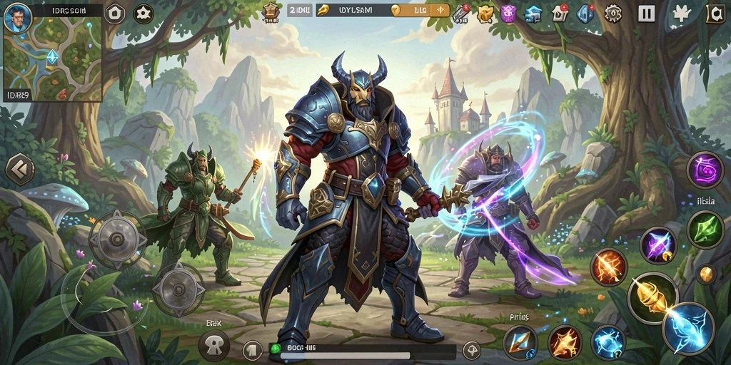 Screenshot menampilkan pertarungan seru dalam dunia MMORPG IDR89.