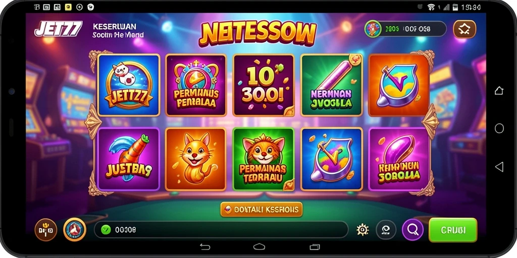 Tampilan menarik dari gameplay Slot JET77 yang seru dan menantang.
