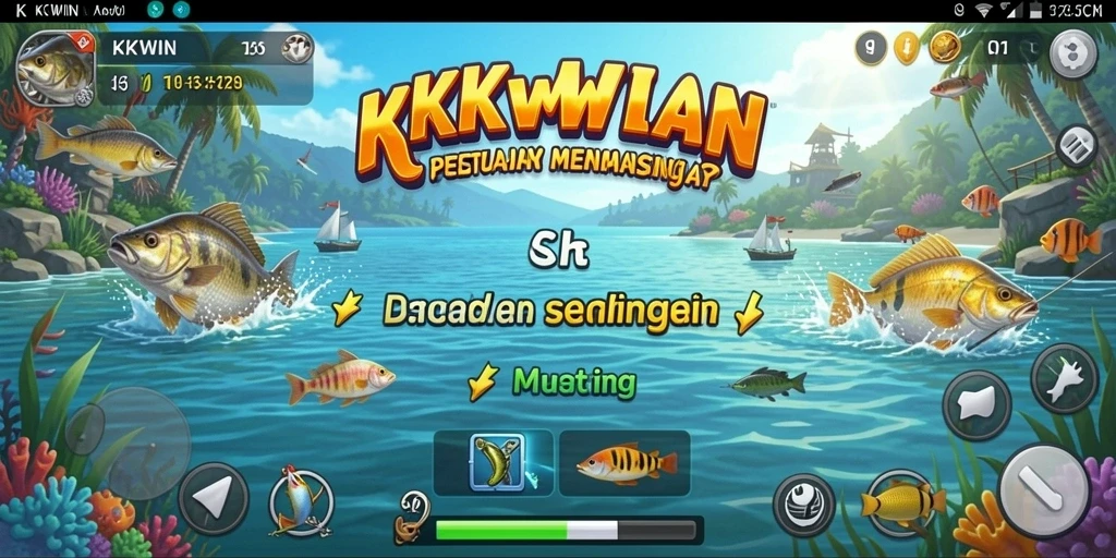 Screenshot gameplay KKWIN menunjukkan pengalaman memancing yang mengasyikkan.