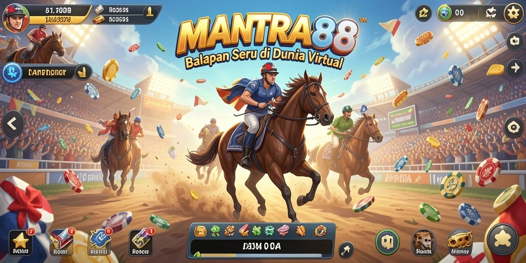 Gameplay seru dalam balapan penuh aksi di MANTRA88.
