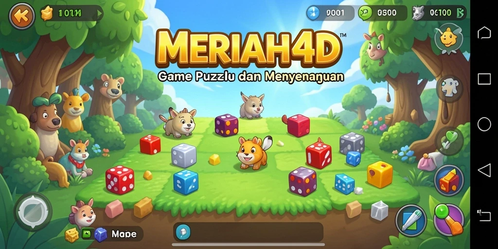 Tampilan gameplay menyerupai puzzle yang menantang dan menghibur.