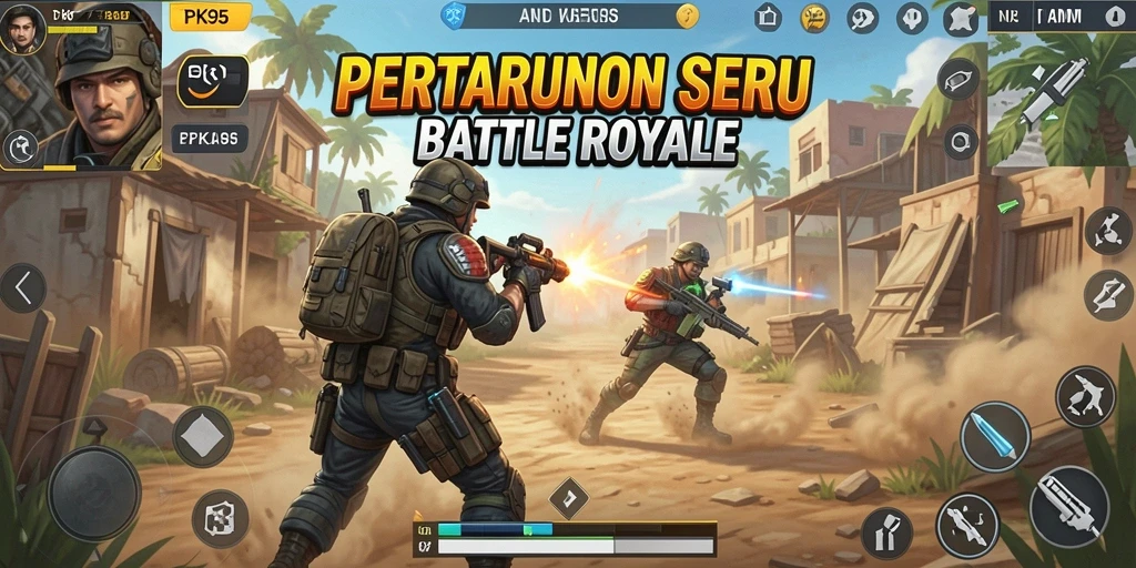 Tampilan gameplay PK95 yang menegangkan dan penuh aksi Battle Royale.