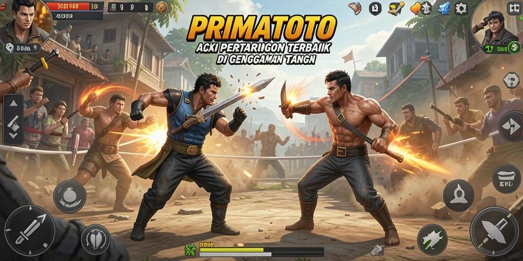 Tampilan gameplay PRIMATOTO dengan aksi pertarungan yang mendebarkan.
