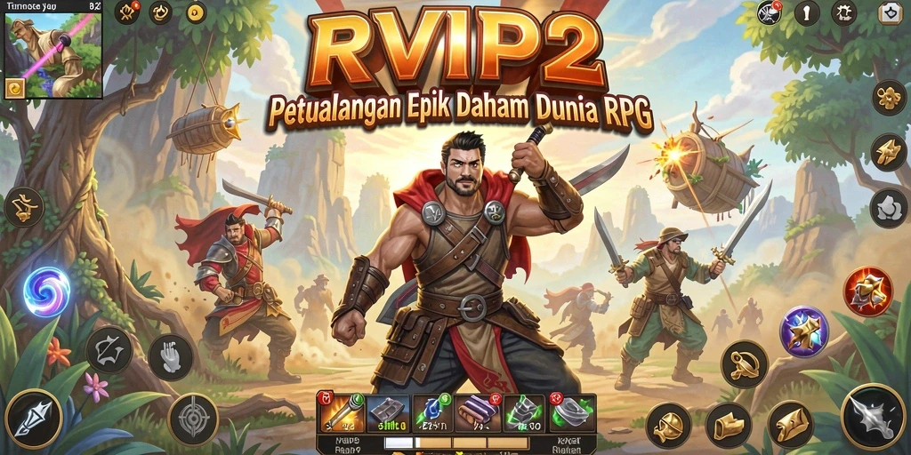 Tampilan gameplay RPG yang memukau dengan pertempuran yang intens.