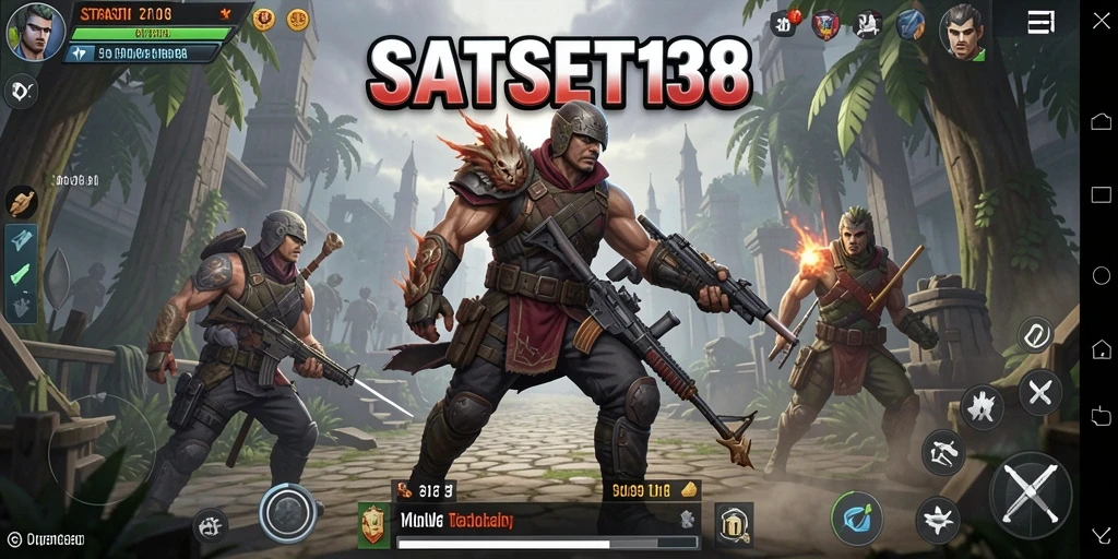 Tangkapan layar dari pertempuran strategi intens di SATSET138.