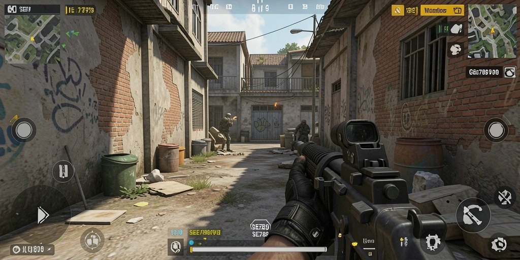 Tampilan gameplay SEE789 dengan aksi tembak-menembak yang intens.