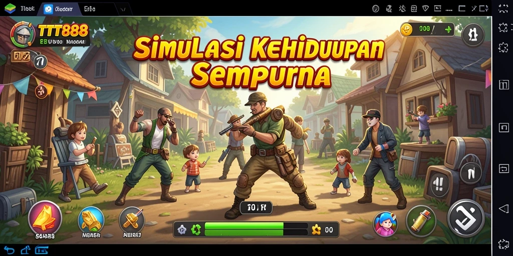 Screenshot gameplay TTT888 yang menampilkan interaksi karakter.