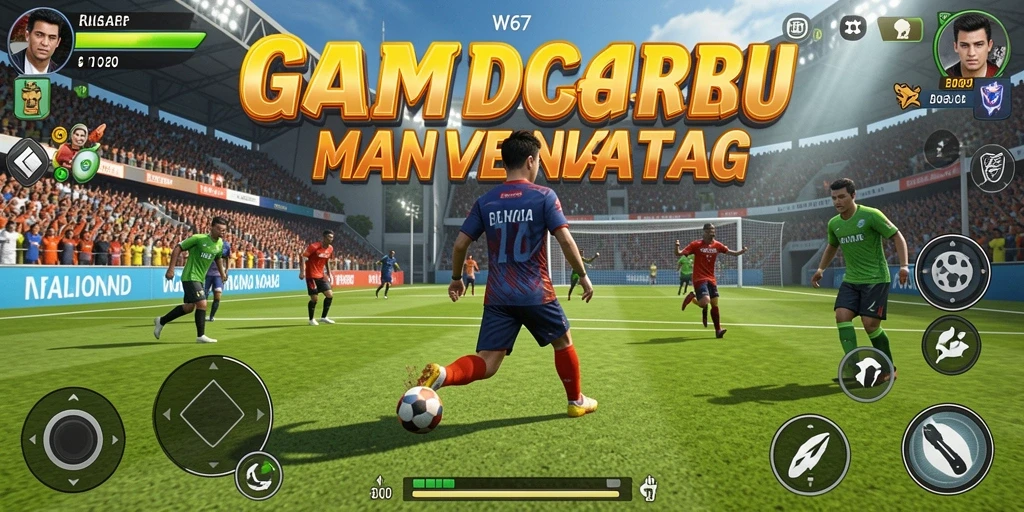 Gameplay seru W67 dengan aksi olahraga menarik.