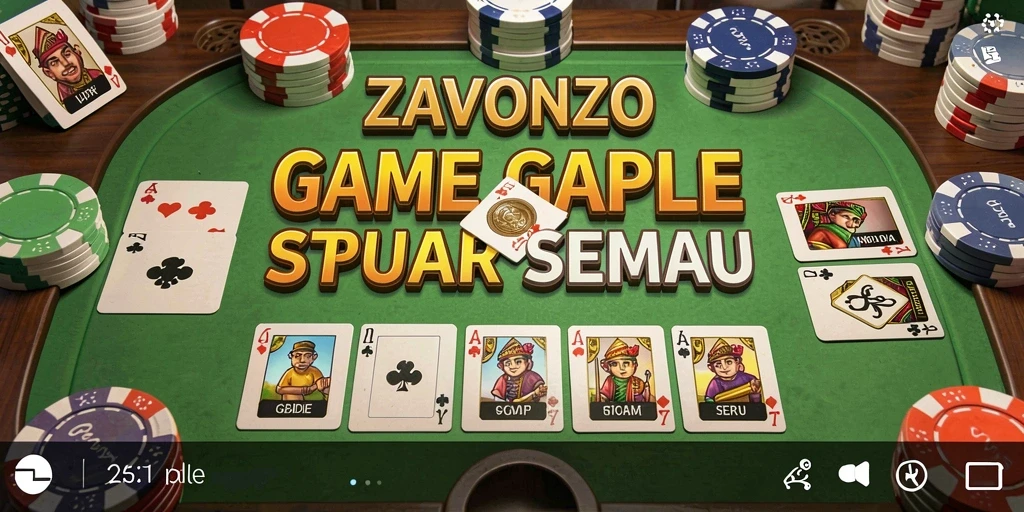 Tampilan utama game Gaple ZAVONZO dengan aksi permainan seru.